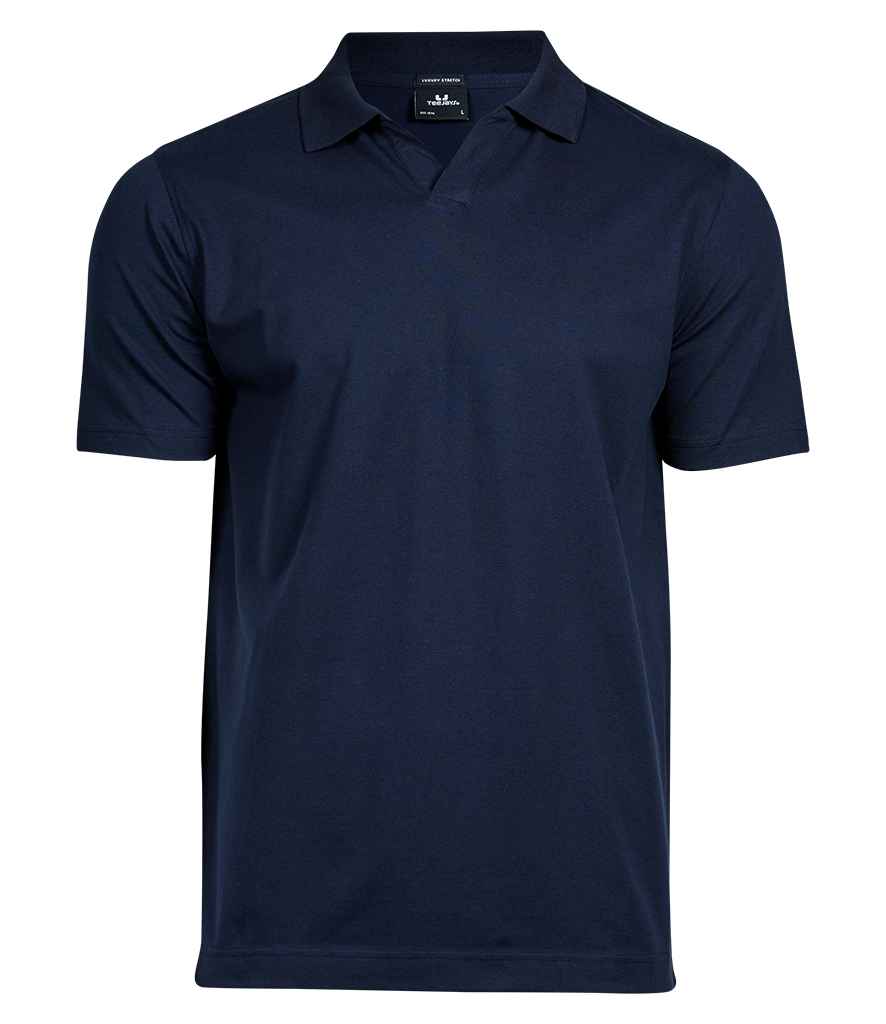 Tee Jays Luxury Stretch V Neck Polo Shirt - Navy
