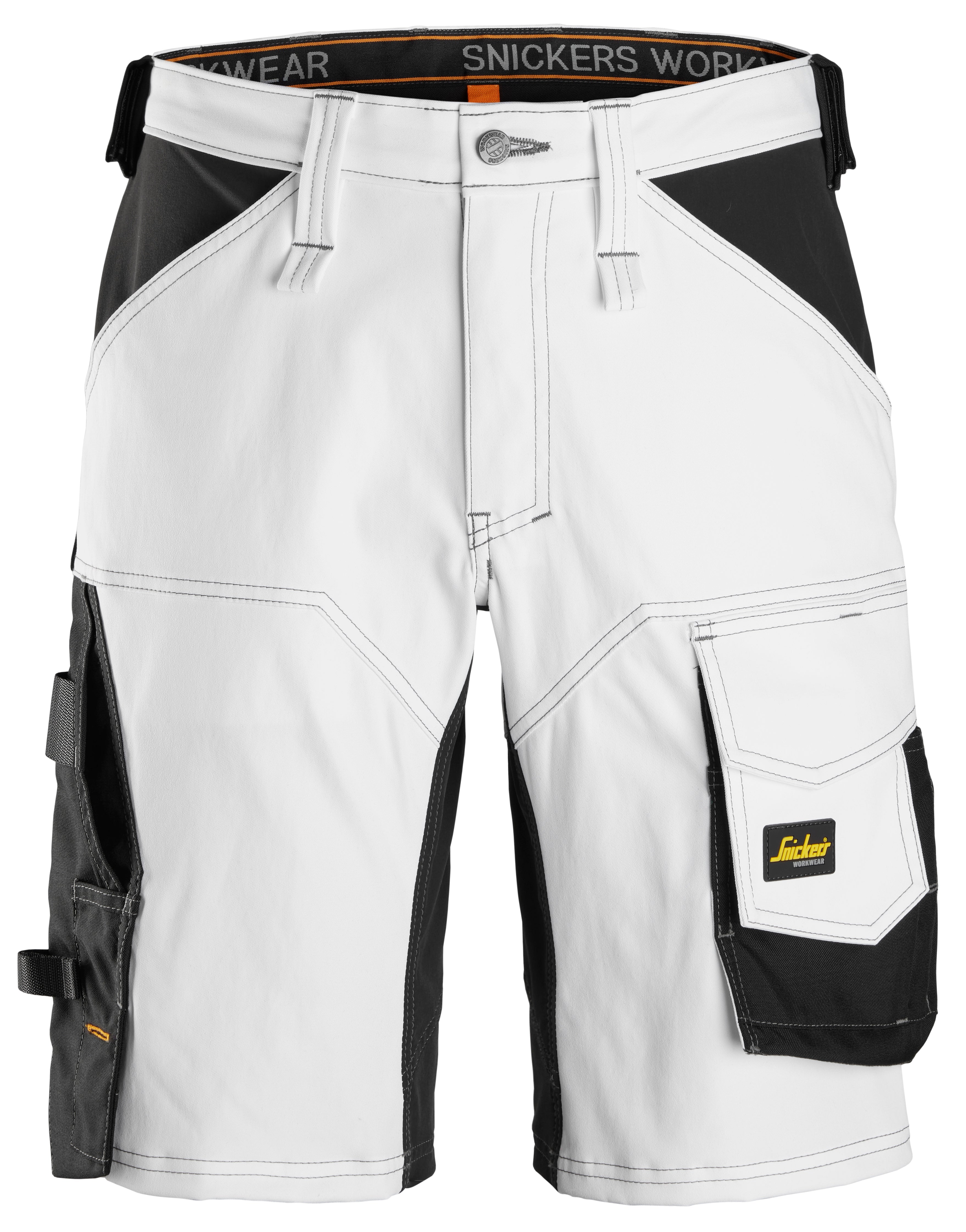 AllroundWork, Stretch Loose Fit Work Shorts - White\Black - 0904