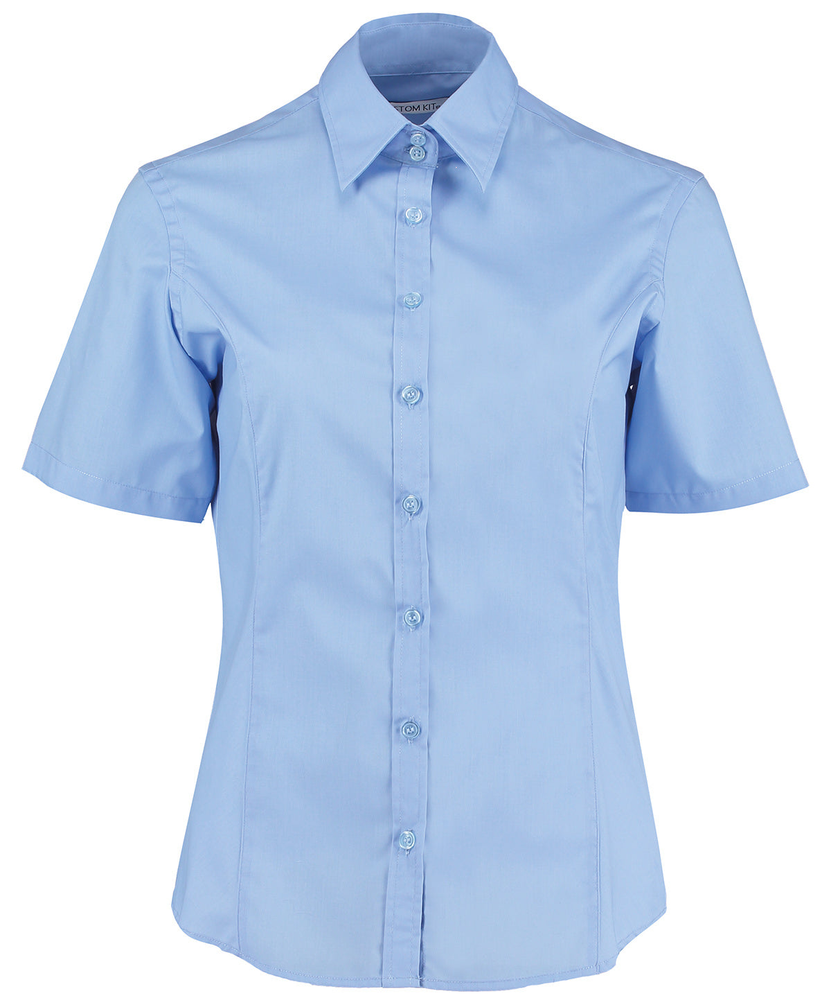 Business blouse short-sleeved (tailored fit) - Light Blue