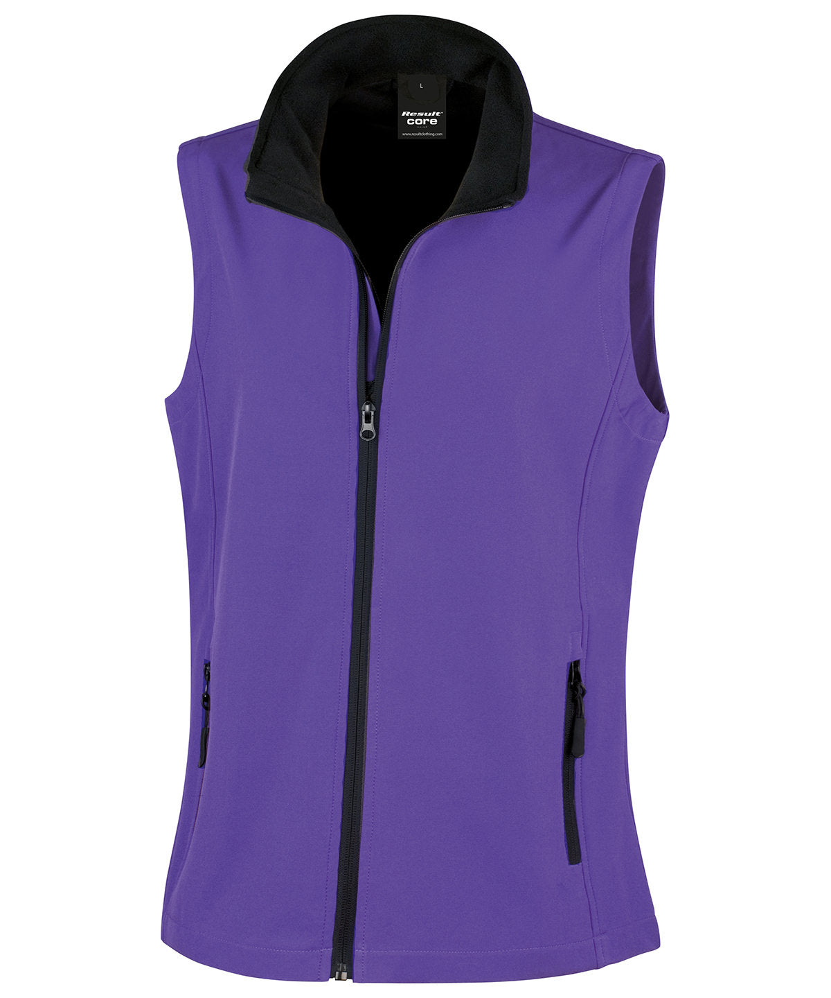 Women's printable softshell bodywarmer - Purple/Black