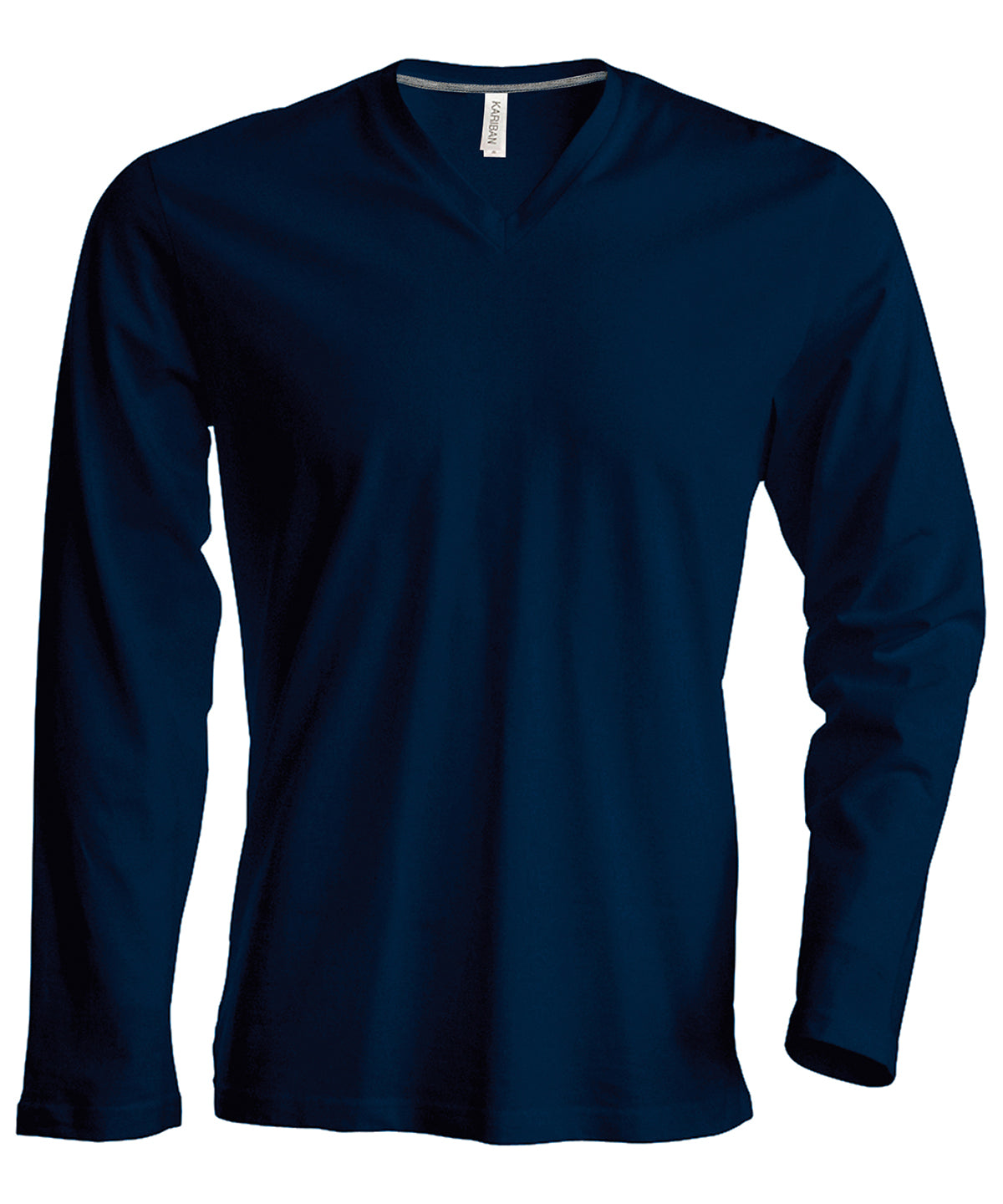 Men's long-sleeved V-neck T-shirt - Navy
