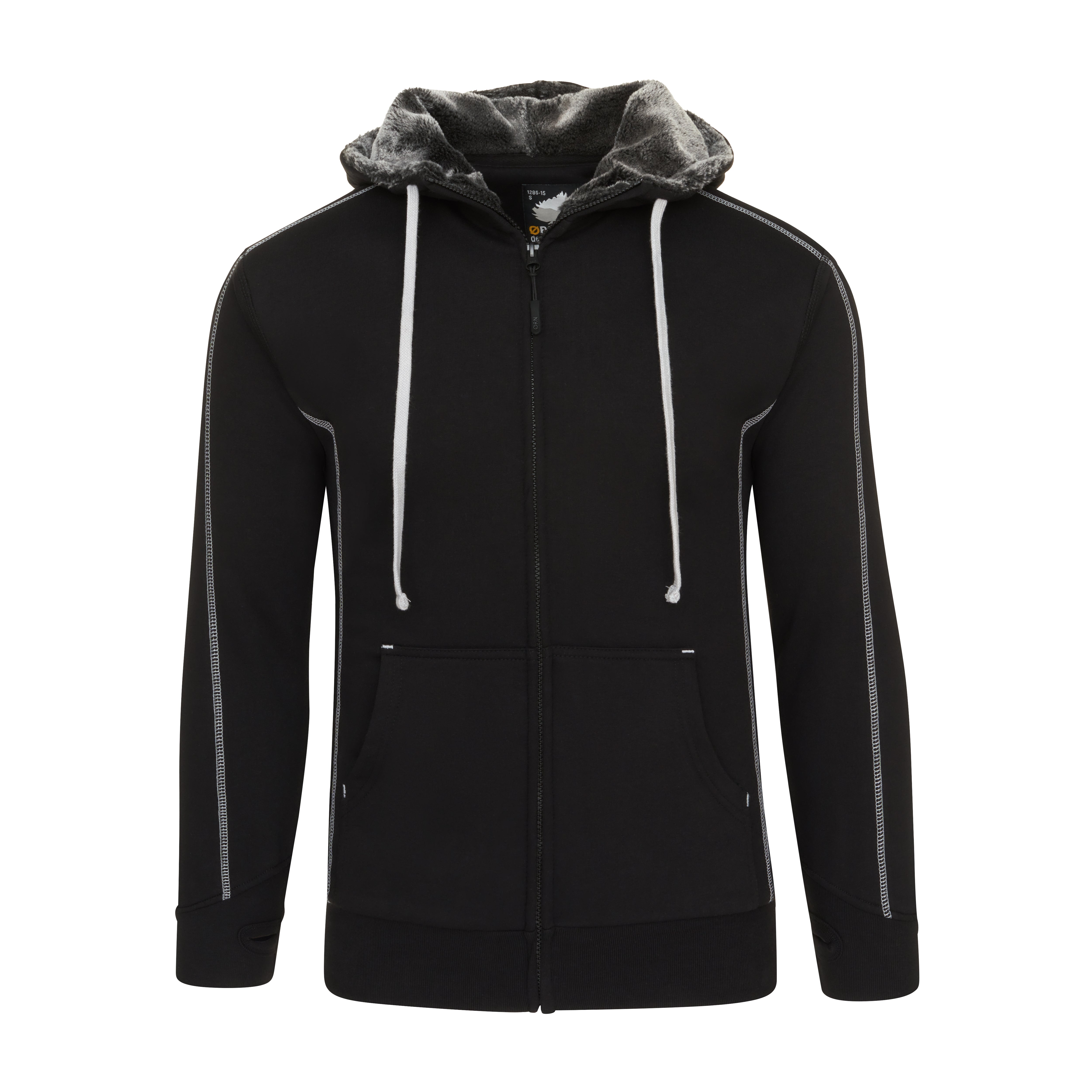 Crane Fur-Lined Hoodie - Black