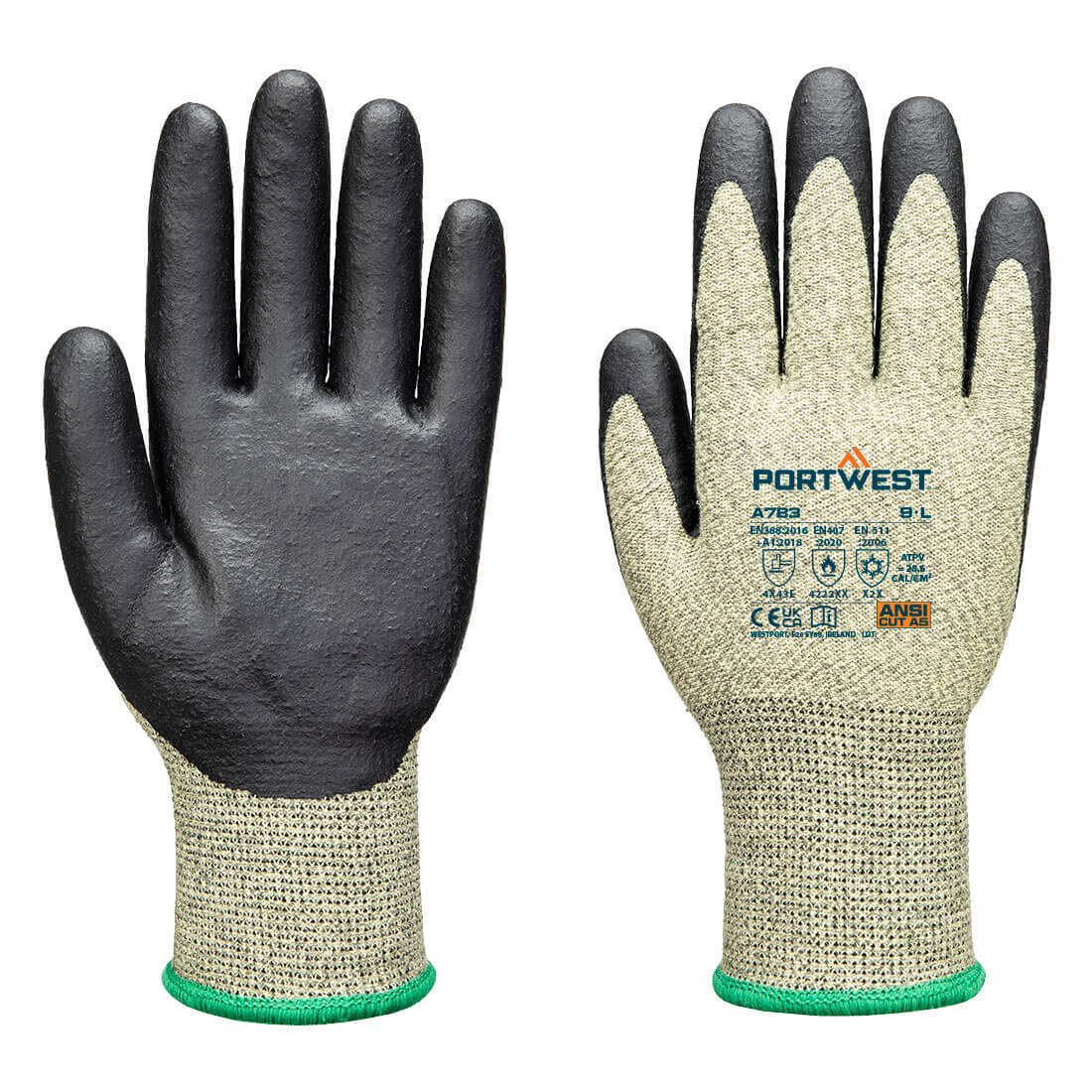 Arc Cut F13 Level 3 Glove - Green/Black