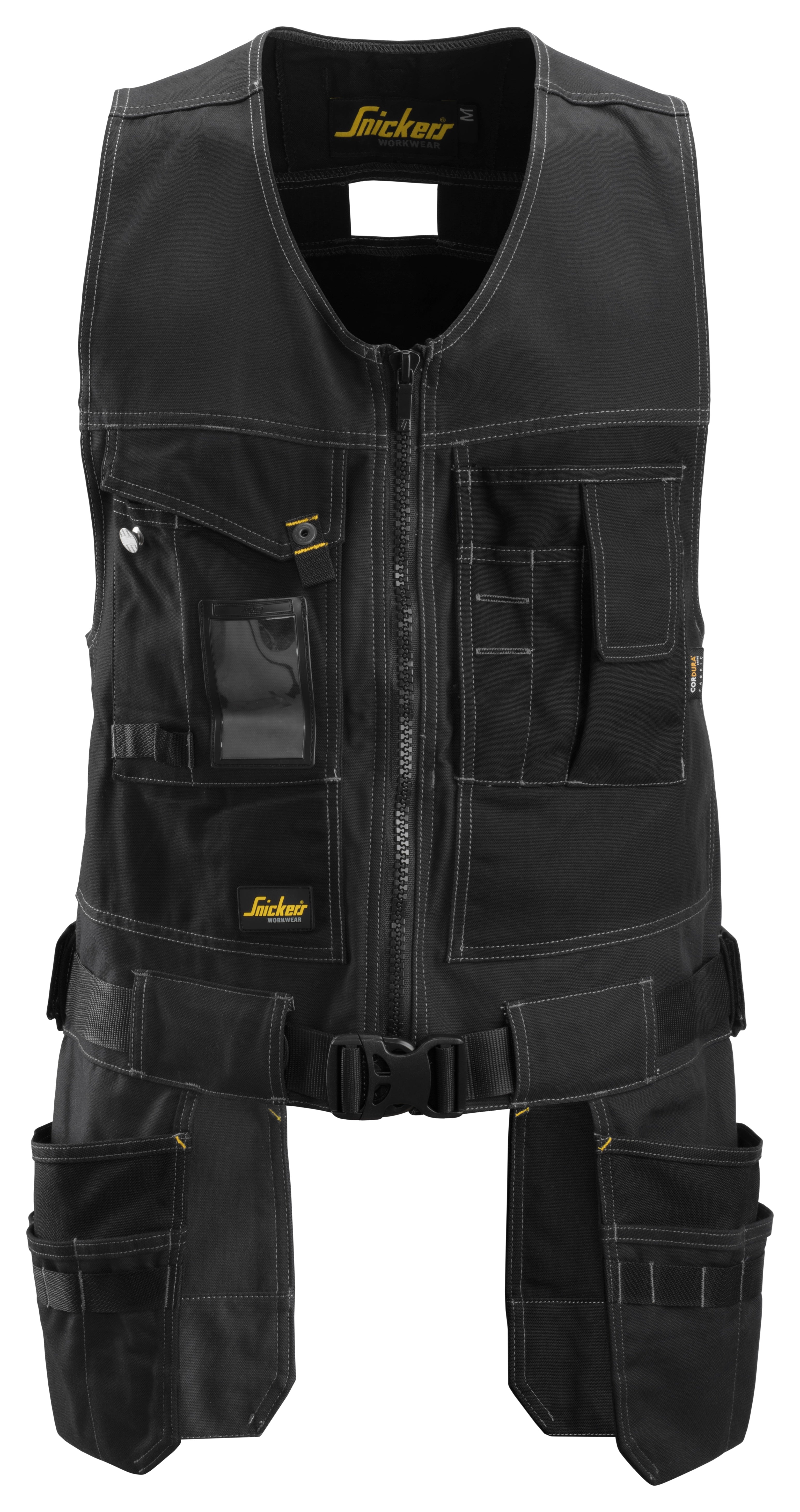 4254 AllroundWork, Toolvest Canvas Stretch Holster Pockets - Black\Black - 0404