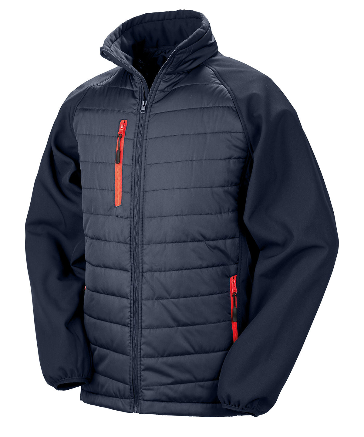 Compass padded softshell jacket - Navy/Red