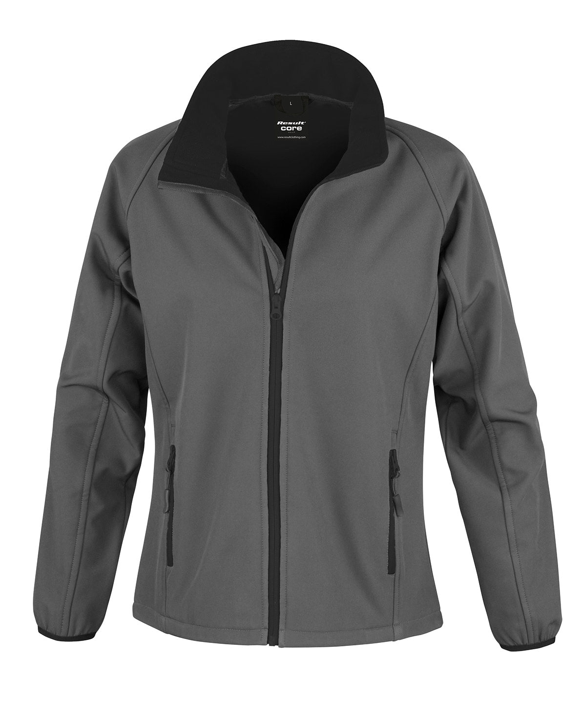 Women's Core printable softshell jacket - Charcoal/Black