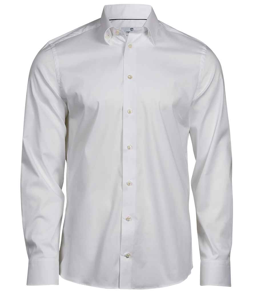 Tee Jays Luxury Stretch Long Sleeve Shirt - White