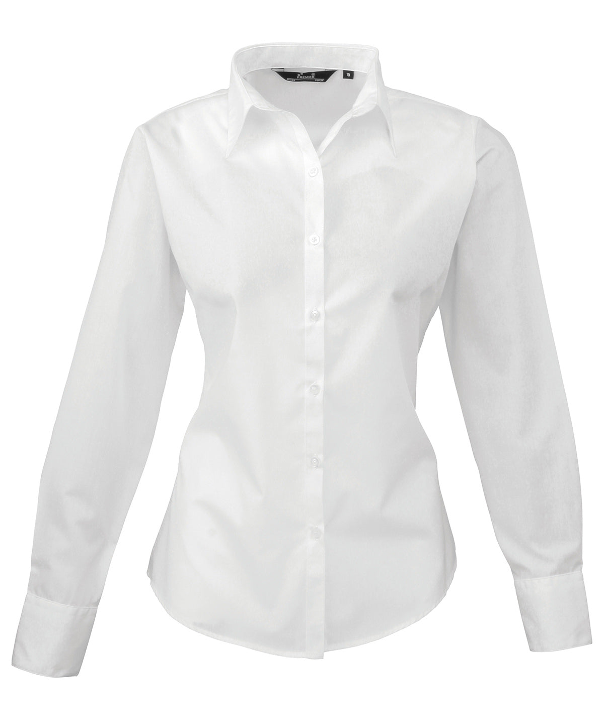 Women's poplin long sleeve blouse - White