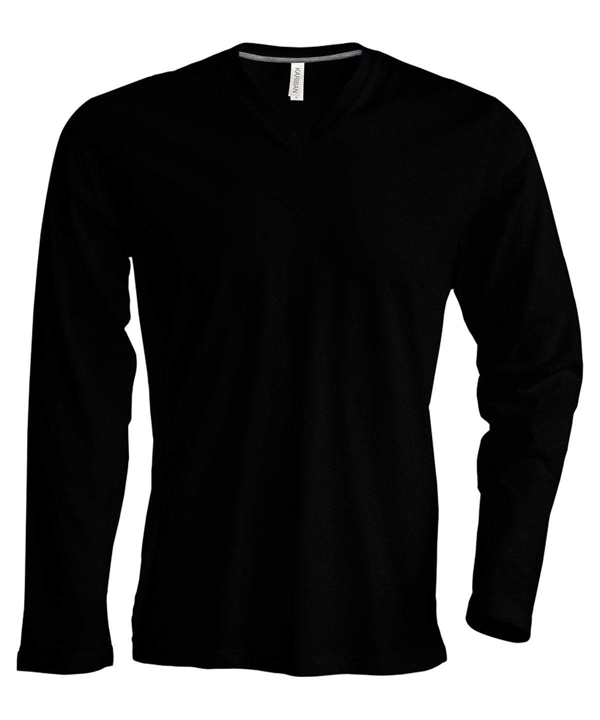 Men's long-sleeved V-neck T-shirt - Black