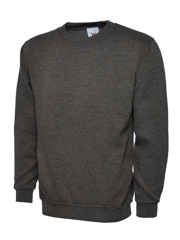Ladies Deluxe Crew Neck Sweatshirt - Charcoal