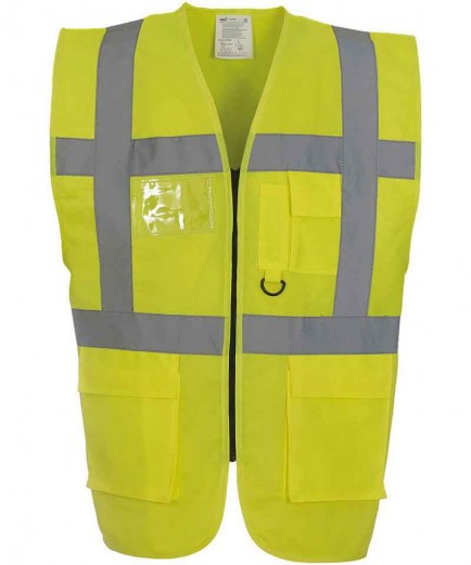 Multifunctional executive hi-vis waistcoat (HVW801) - Yellow