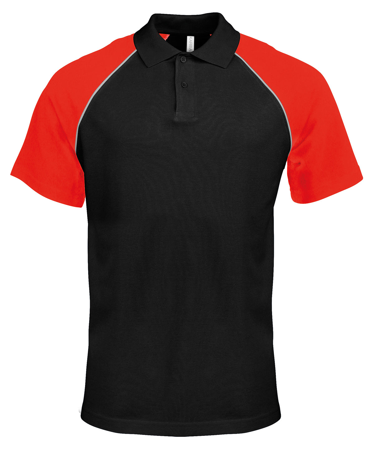 Polo baseball contrast polo shirt - Black/Light Grey/Red