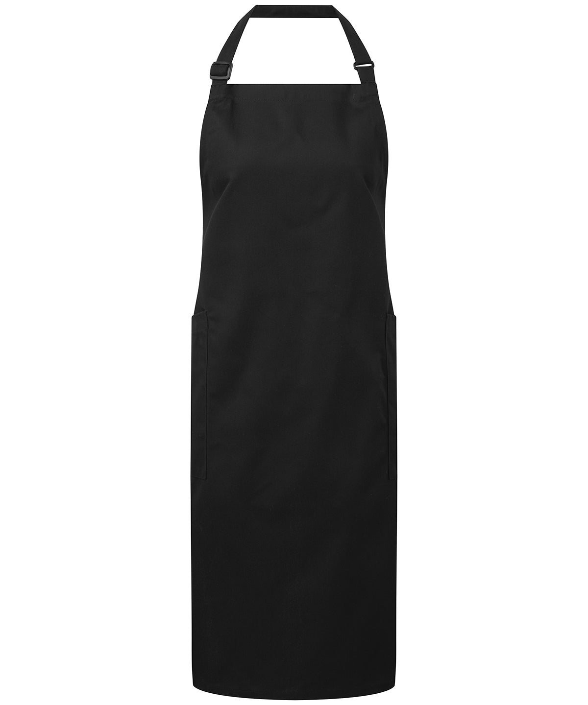 Recycled polyester and cotton bib apron, organic and Fairtrade certified - Black