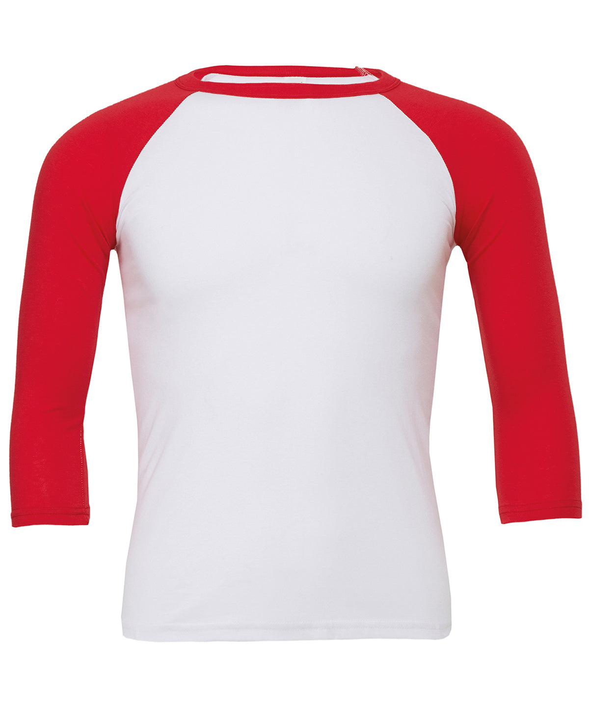 Unisex triblend ¾ sleeve baseball t-shirt - White/Red