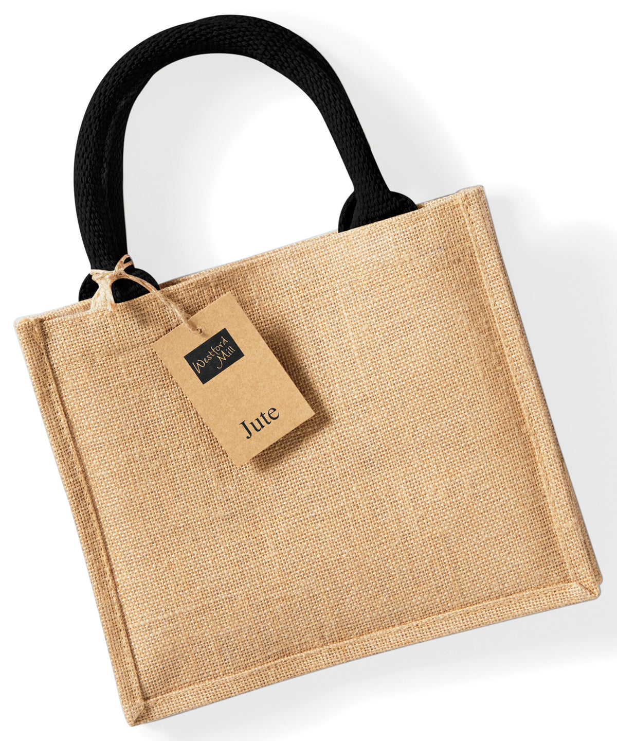 Jute mini gift bag - Natural/Black