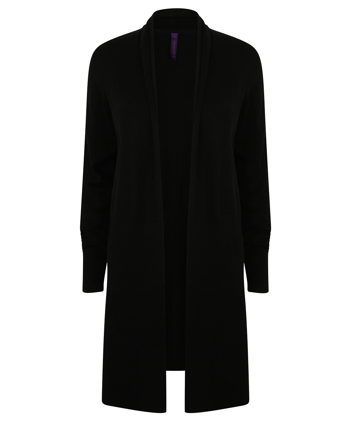 Women's longline open cardigan - Black