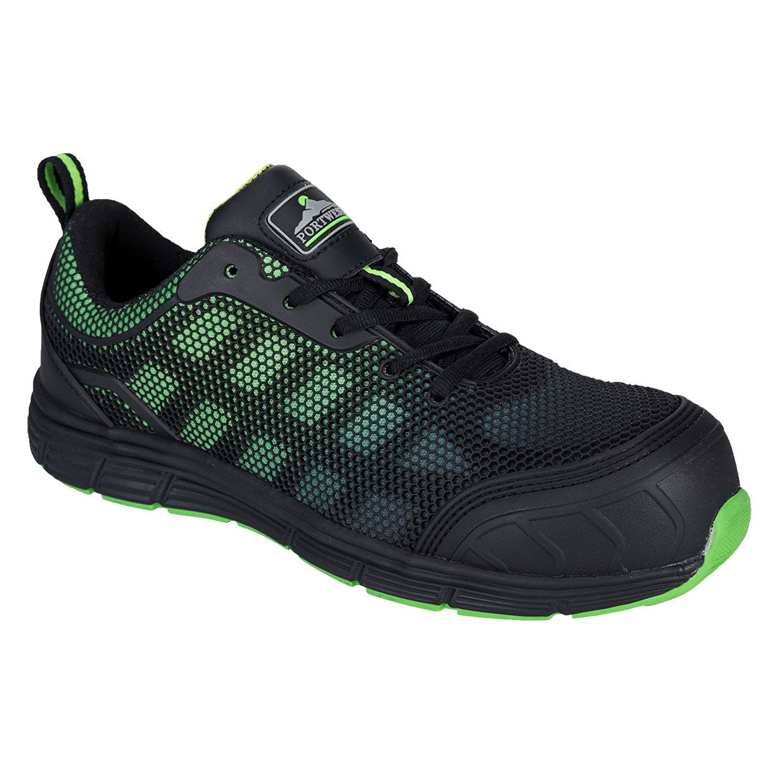Portwest Compositelite Ogwen Low Cut Trainer S1P - Black/Green