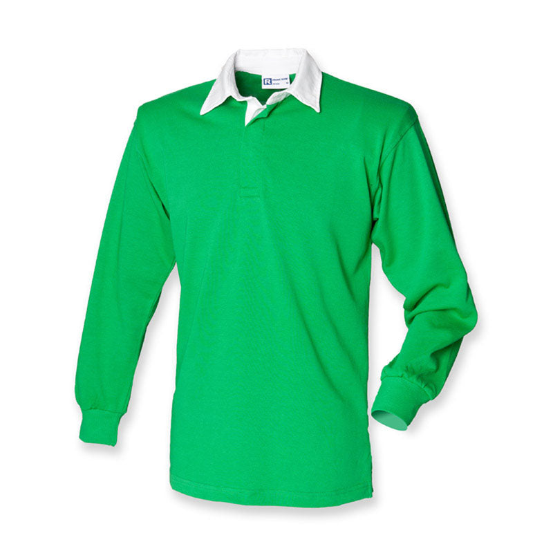 Front Row Mens Long Sleeve Classic Cotton Rugby Shirt