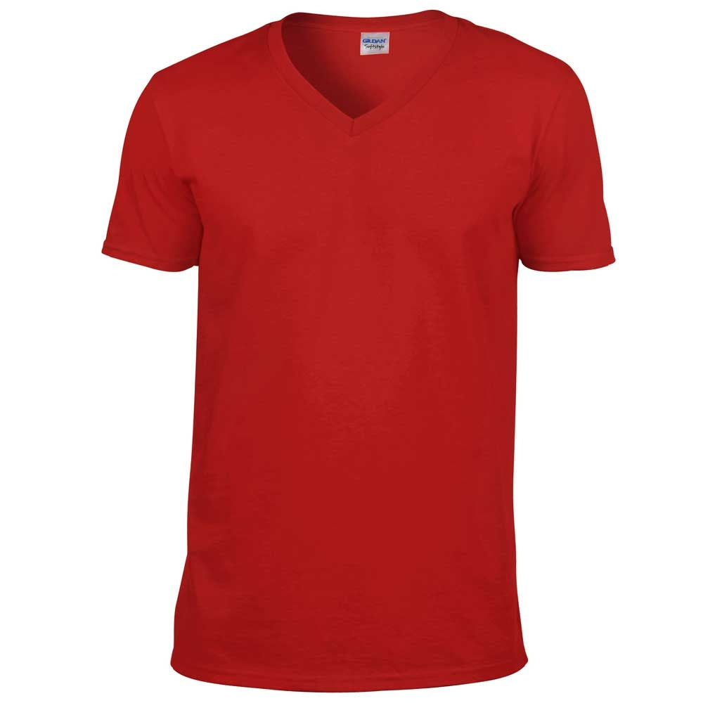 Gildan Mens Short Sleeve Softstyle V-Neck Cotton T-Shirt