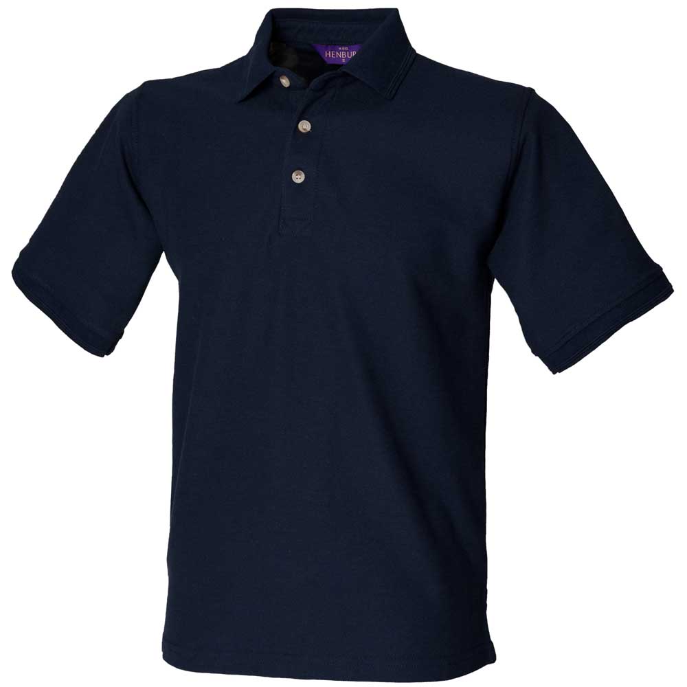 Henbury Pique Polo With Self Stripe Ottoman Collar And Cuffs