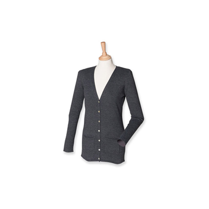 Henbury Womens V Button Cardigan