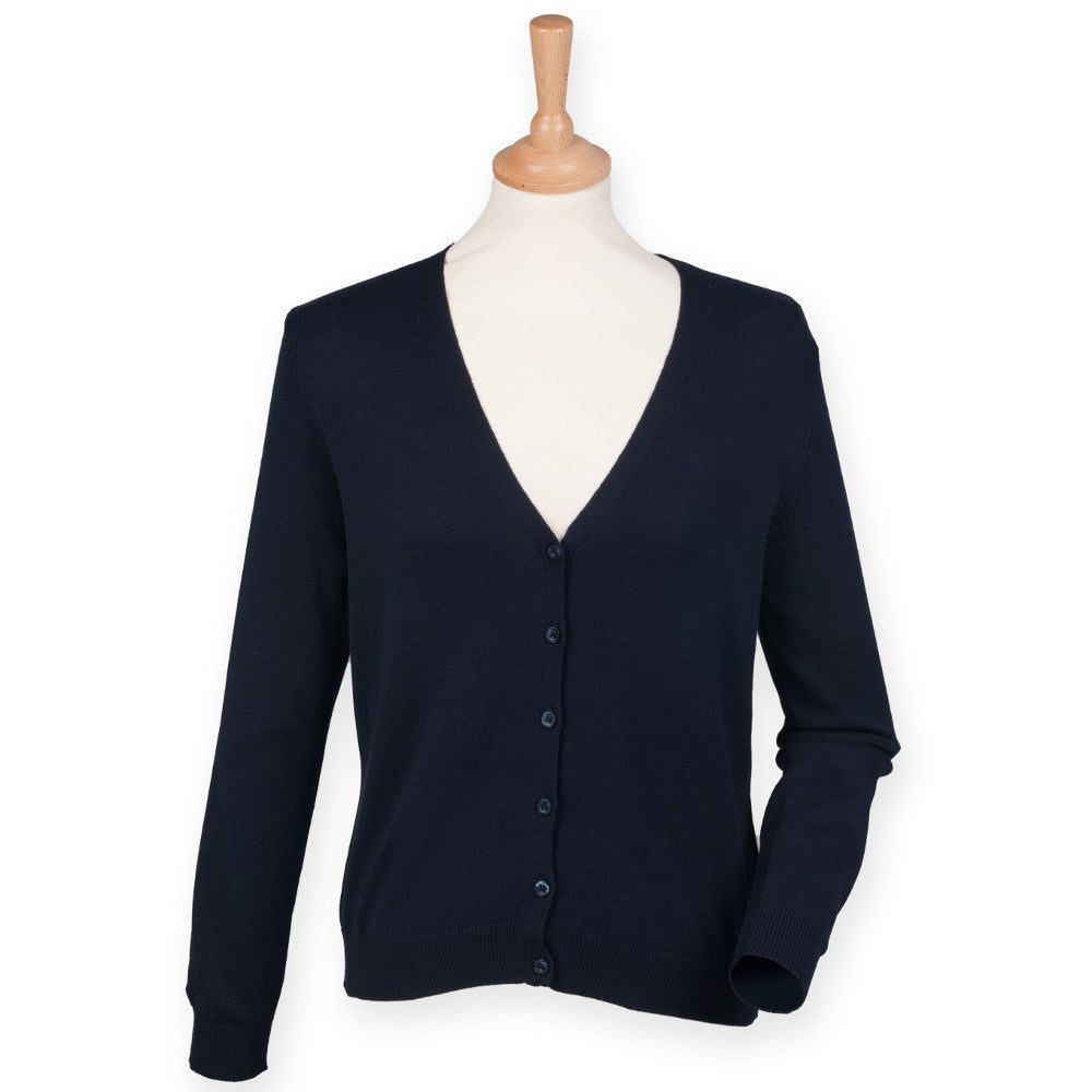 Henbury Ladies V-Neck Button Up Cardigan