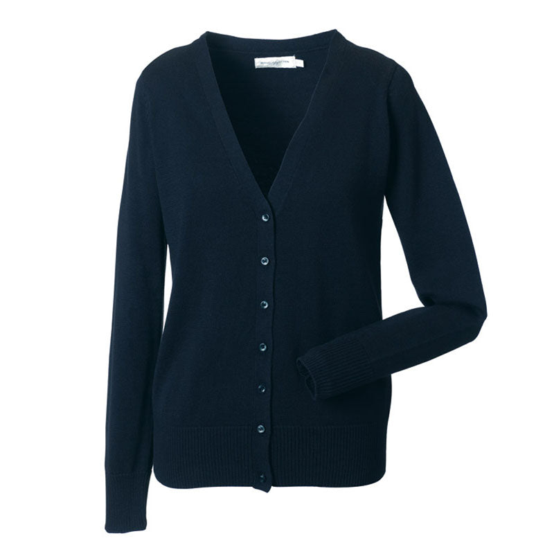 Russell Collection Womens V Neck Knitted Cardigan