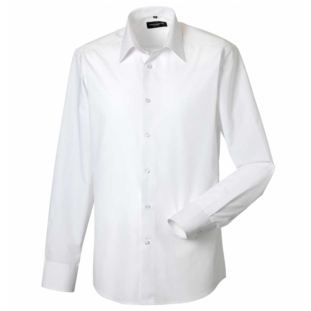 Russell Collection Long Sleeve Poly/Cotton Easycare Fitted Poplin Shirt