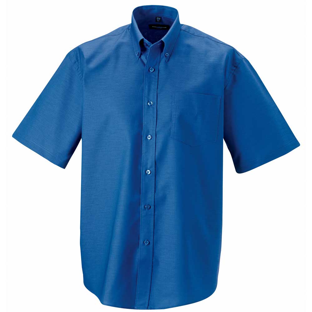 Russell Collection Mens Short sleeve Oxford shirt