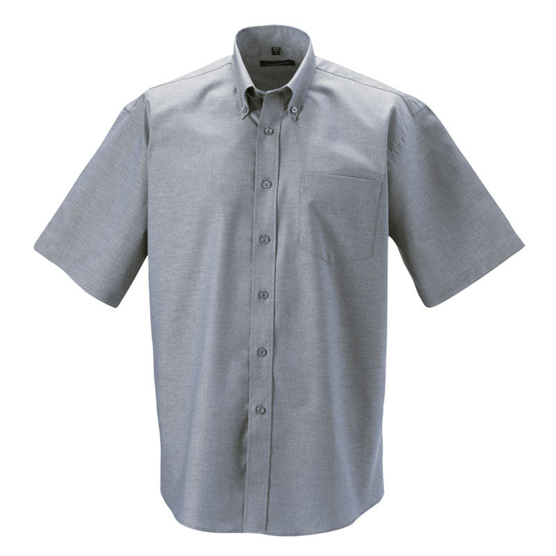 Russell Collection Mens Short sleeve Oxford shirt