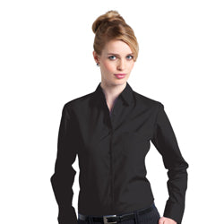 Russell Collection Ladies Long Sleeve Poly Cotton Easycare Poplin Shirt