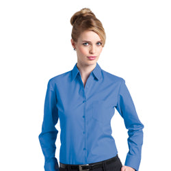 Russell Collection Ladies Long Sleeve Poly Cotton Easycare Poplin Shirt