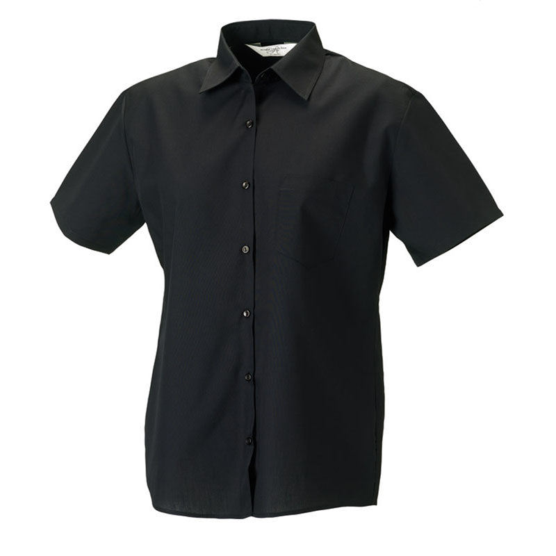 Russell Collection Ladies Short Sleeve Poly Cotton Easycare Poplin Shirt