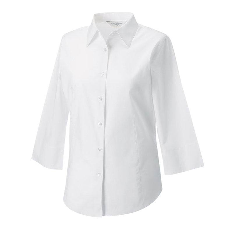 Russell Collection Ladies 3/4 sleeve fitted shirt