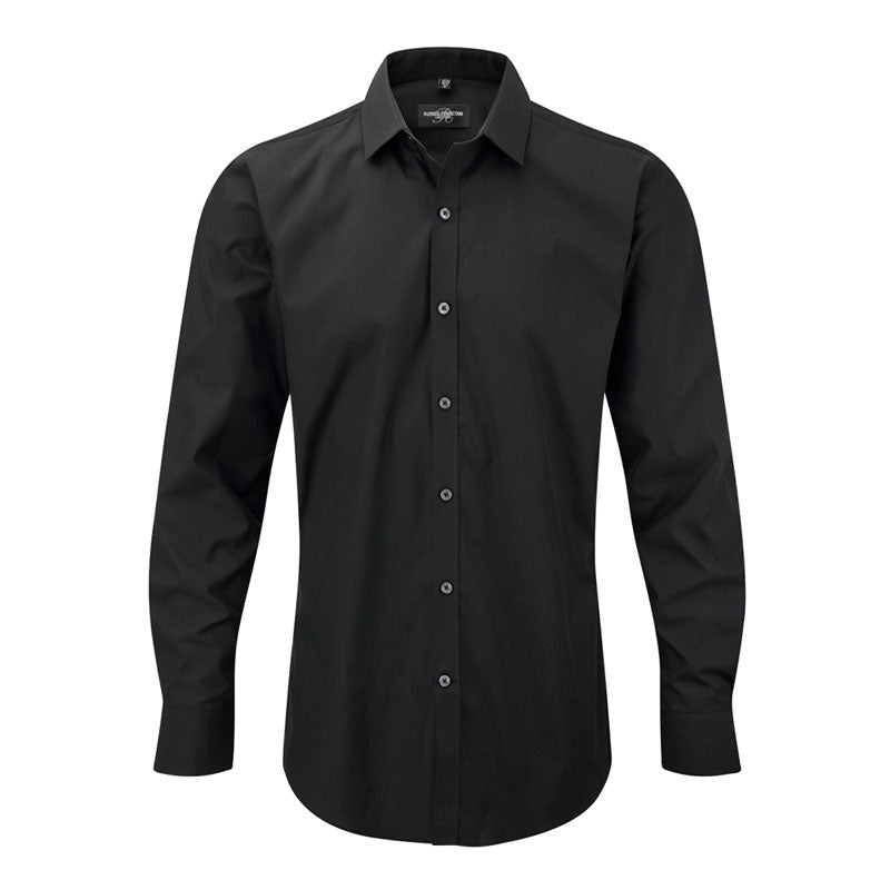 Russell Collection Mens Long Sleeve Ultimate Stretch Shirt