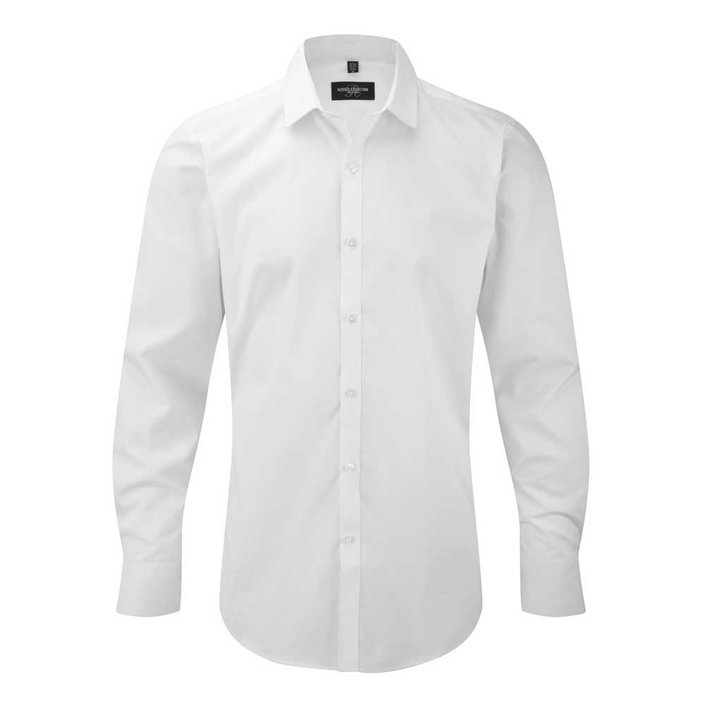 Russell Collection Mens Long Sleeve Ultimate Stretch Shirt