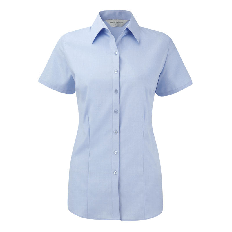 Russell Collection Womens Short Sleeve Herringbone Shirt
