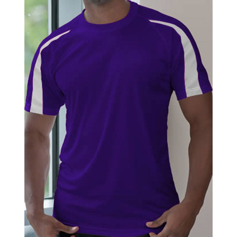 Just Cool Mens Contrast Cool Colours Crew Neck Short Sleeve Sports T-Shirt