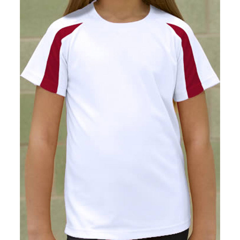 Just Cool Kids Contrast Cool Colours Short Sleeve Cotton Sports T Shirt