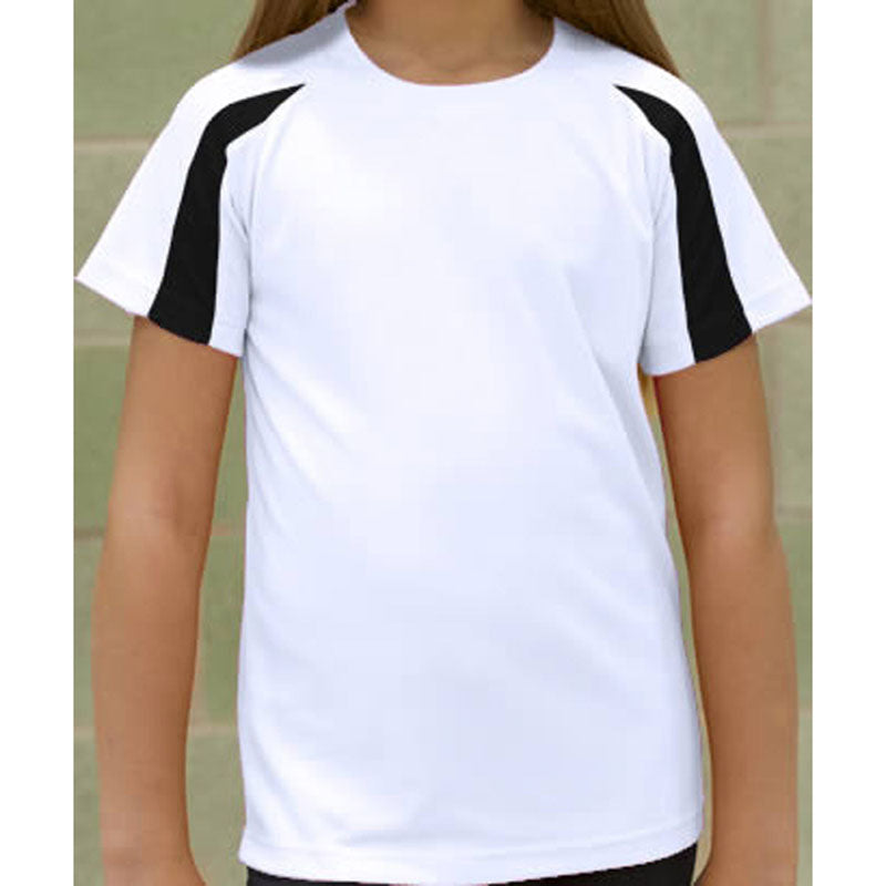 Just Cool Kids Contrast Cool Colours Short Sleeve Cotton Sports T Shirt
