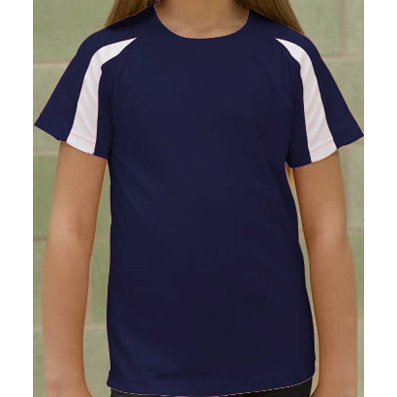 Just Cool Kids Contrast Cool Colours Short Sleeve Cotton Sports T Shirt
