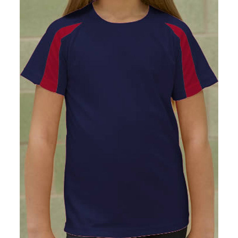 Just Cool Kids Contrast Cool Colours Short Sleeve Cotton Sports T Shirt