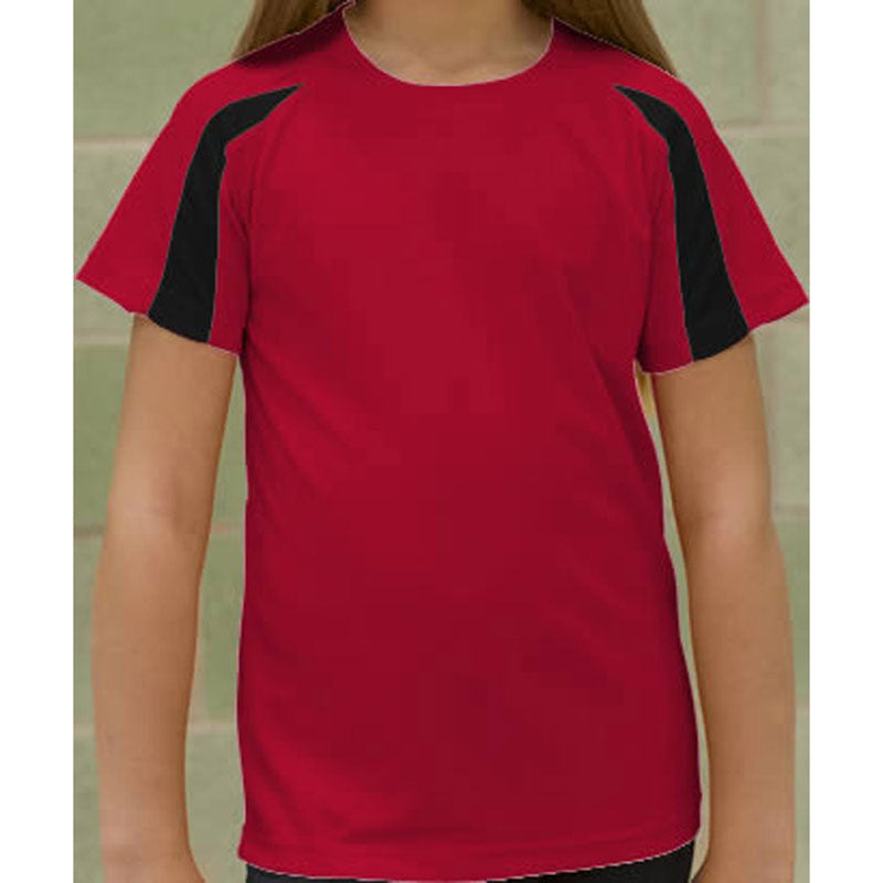 Just Cool Kids Contrast Cool Colours Short Sleeve Cotton Sports T Shirt