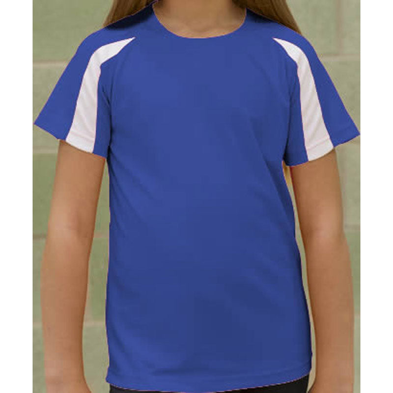 Just Cool Kids Contrast Cool Colours Short Sleeve Cotton Sports T Shirt