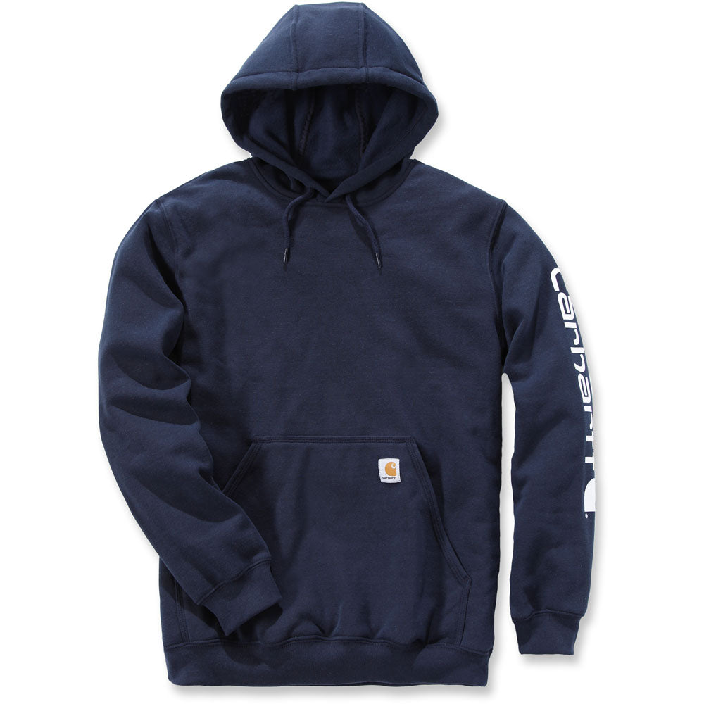 Carhartt Mens Polycotton Stretchable Sleeve Logo Hooded Sweatshirt Top