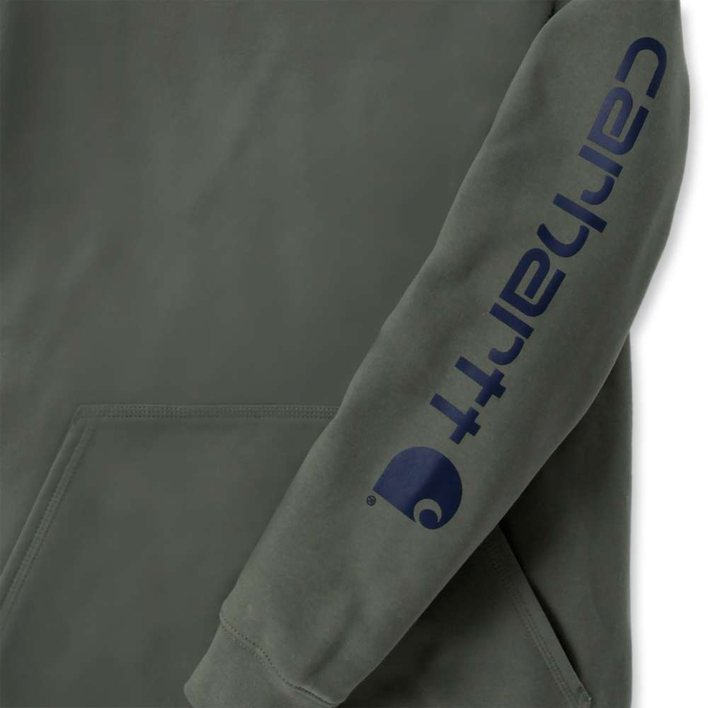 Carhartt Mens Polycotton Stretchable Sleeve Logo Hooded Sweatshirt Top