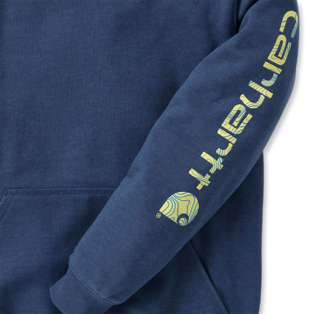 Carhartt Mens Polycotton Stretchable Sleeve Logo Hooded Sweatshirt Top
