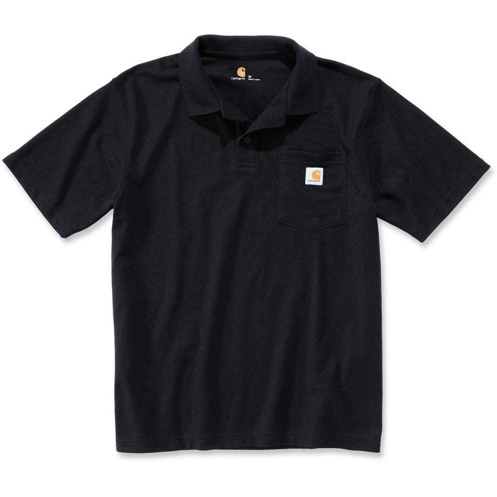 Carhartt Mens Short Sleeve Rib Knit Button Work Pocket Polo Shirt