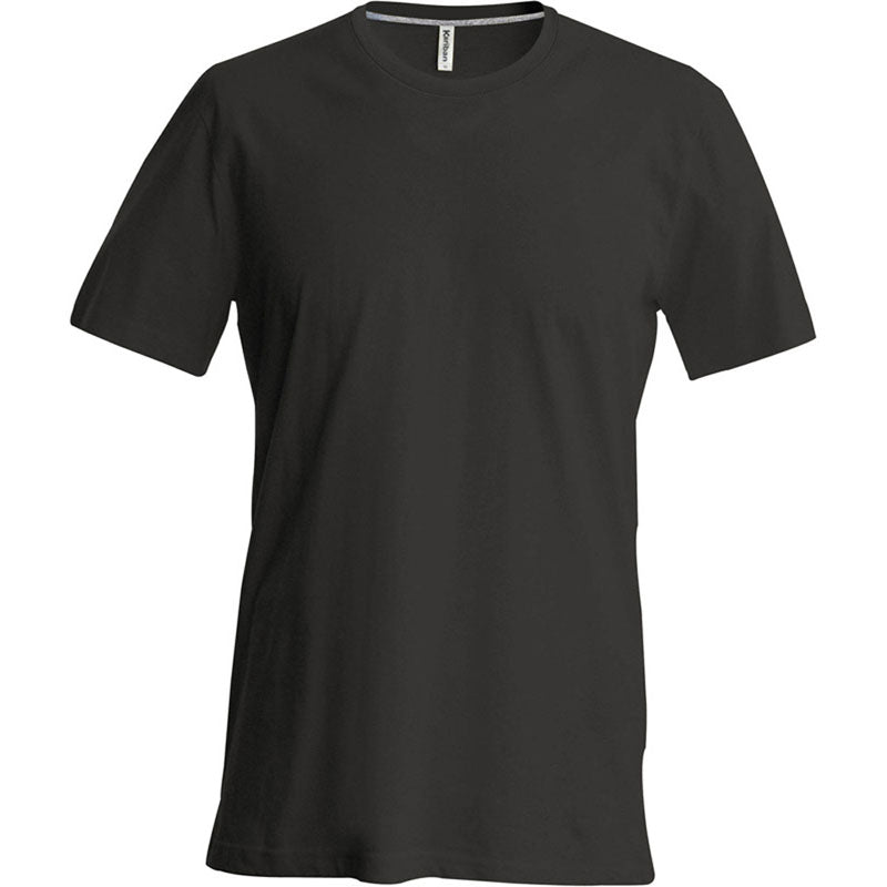 Kariban Mens Slim Fit Short Sleeve Crew Neck Plain Colours Cotton T-Shirt