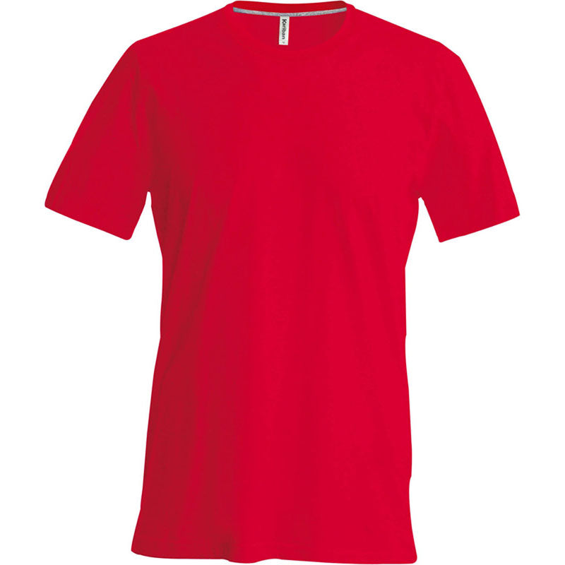Kariban Mens Slim Fit Short Sleeve Crew Neck Plain Colours Cotton T-Shirt